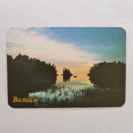 Карманный календарик 1992. Валаам, Валаамские острова, лодка на воде, природа. Календарь винтажный