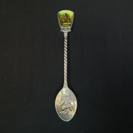 Ложка сувенирная винтажная, СССР. Металл, с декоративной вставкой и изображением храма