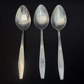 Ложки столовые винтажные, СССР. Набор 3 шт., нержавеющая сталь, длина 19 см