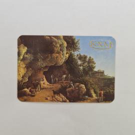 Карманный календарик 1992. Вид в Субяково, живопись, пейзаж. Календарь винтажный коллекционный