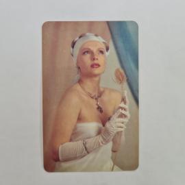 Карманный календарик СССР 1990. Ирина Цывина, актриса театра и кино. Советский календарь