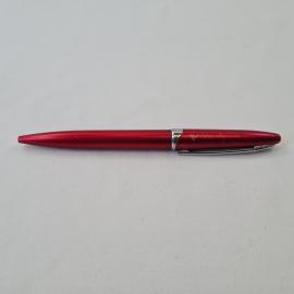 Ручка шариковая винтажная, СССР. Металлический корпус красного цвета, с клипсой