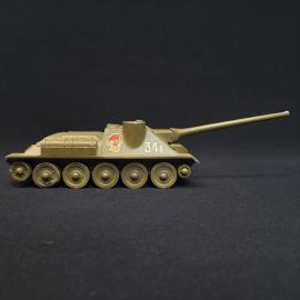 Танк игрушечный винтажный, СССР. Металл, самоходная артиллерийская установка 341