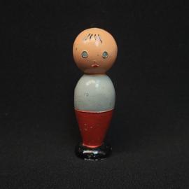 Игрушка деревянная винтажная, СССР. Фигурка девочки, расписная, высота около 6 см