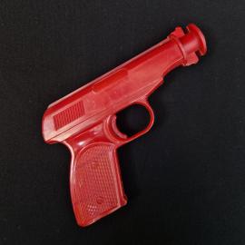 Пистолет игрушечный винтажный, СССР. Пластмассовый, детская игрушка красного цвета