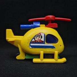Игрушка винтажная, СССР. Вертолет пластмассовый на колесах, с подвижным винтом