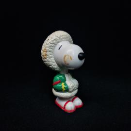 Фигурка винтажная, СССР. Пластиковая игрушка в виде собаки, персонаж Snoopy в зимней одежде