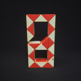 Головоломка винтажная, СССР. Пластиковая змейка трансформер, красно белая игрушка