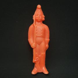 Игрушка пластмассовая винтажная, СССР. Фигурка солдата с ружьем, полая, около 16 см