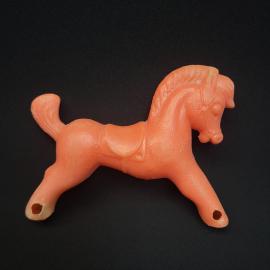 Игрушка винтажная, СССР. Пластмассовая лошадка каталка, фигурка для детской коляски
