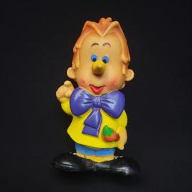 Игрушка резиновая винтажная, СССР. Фигурка мальчика с карандашом и кисточкой, 15 см