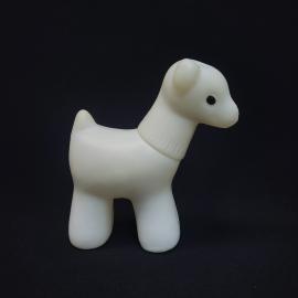 Игрушка винтажная, СССР. Пластмассовая фигурка собаки, разборная, для кукольного театра