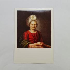 Открытка советская СССР, старинная. Портрет матери художника, живопись Венецианов. Винтаж