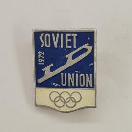 Значок СССР. Soviet Union 1972, олимпийские кольца, спорт. Винтажный значек.
