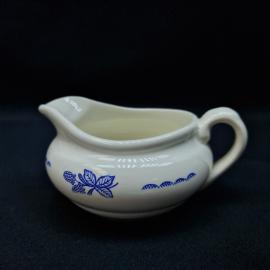 Соусник винтажный, СССР. Фарфор, ЗиК, кобальтовый растительный рисунок
