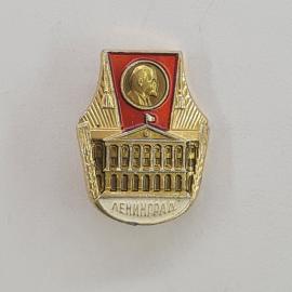 Значок СССР. Ленинград, Ленин, здание, городская тематика. Винтажный значек.
