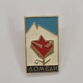 Значок СССР. Домбай, горы, туризм. Винтажный значек.