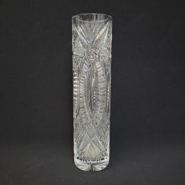 Ваза винтажная, СССР. Хрусталь, цилиндрическая форма с алмазной гранью