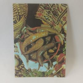Открытка советская СССР. Маринованный стручковый перец, кулинария, рецепт на обороте. винтаж