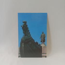Открытка советская СССР. Калинин, памятник Афанасию Никитину, городская достопримечательность. винта