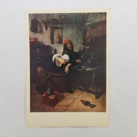 Открытка советская СССР. Ян Стен Гуляки, жанровая живопись, бытовая сцена Эрмитаж. винтаж