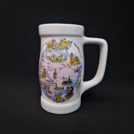 Кружка винтажная, СССР. Фарфоровая пивная кружка с декоративным рисунком Андорры