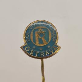 Значок СССР. Dul Vitezny Februar Ostrava, Чехословакия, промышленность. Винтажный значек.