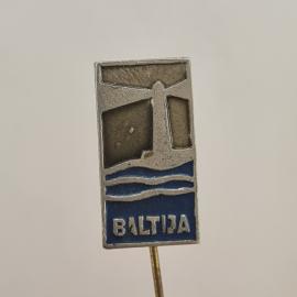 Значок СССР. BALTIJA, волны и парус, Балтика морская тематика. Винтажный значек.