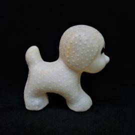 Игрушка винтажная, СССР. Фигурка собачки из пластмассы, белая, для детского творчества