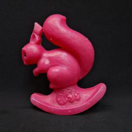 Игрушка винтажная, СССР. Неваляшка белка, пластмасса, розовая фигурка для детей
