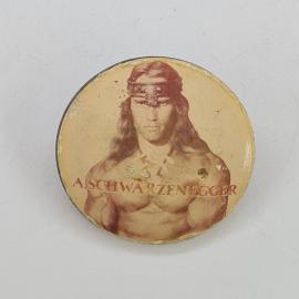 Значок СССР. Schwarzenegger, портрет актера и кино. Винтажный значек.