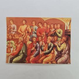 Открытка советская СССР. Грановитая палата Московского Кремля, роспись о праведном судье, винтаж