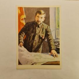 Открытка советская СССР. Александр Седякин, портрет военного деятеля, гражданская война. винтаж