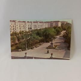 Открытка советская СССР. Куйбышев, площадь Сельского хозяйства, городская площадь и памятник. винтаж