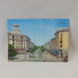 Открытка советская СССР. Тула, улица Первомайская, городской пейзаж с архитектурой. винтаж