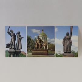 Открытка советская СССР. Орел, памятник Лескову, писатель и городская скульптура, винтаж