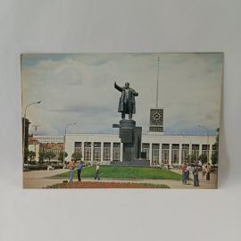 Открытка советская СССР. Ленинград, памятник Ленину на площади у Финляндского вокзала, винтаж