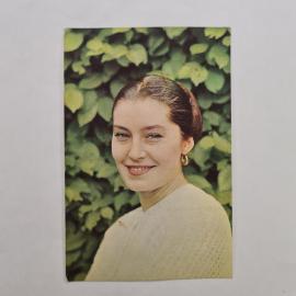 Открытка советская СССР. Актриса Валерия Заклунная, портрет на фоне листвы, кино. винтаж