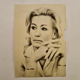 Открытка советская СССР. Inge Keller, портрет актрисы DEFA, кино Германия, фотокарточка винтаж