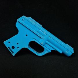 Игрушка винтажная, СССР. Пластмассовый пистолет для пистонов, детская игрушка синяя