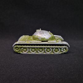 Танк игрушечный винтажный, СССР. Металлическая модель военной техники, длина 9 см