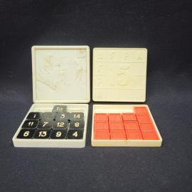 Игра головоломка винтажная, СССР. Набор 2 шт., пластмасса, игра Пятнашки Гера