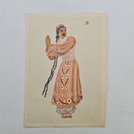 Открытка советская СССР. Таджикский народный танец Занг, сценический костюм, культура, винтаж