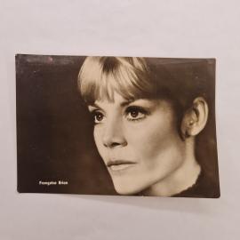 Открытка винтажная, СССР. Фотоактриса Fran&ccedil;oise Brion, черно белый фотопортрет 1969 года