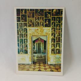 Открытка советская СССР. Петергоф, большой дворец, анфилада парадных залов, интерьер, винтаж