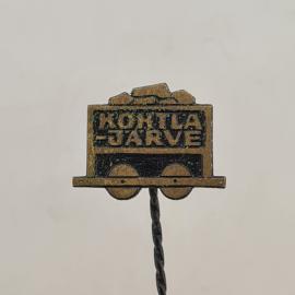 Значок СССР. Kohla Jarve, вагонетка, промышленность, Эстония. Винтажный значек.