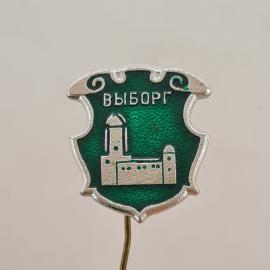 Значок СССР. Выборг, Ленинградская область, городская архитектура, крепость. Винтажный значек.