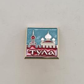 Значок СССР. Тула, город, башня и храм, архитектура. Винтажный значек.