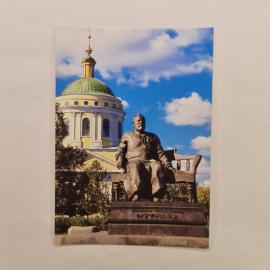 Открытка советская СССР. Орел, памятник Николаю Лескову и церковь Михаила Архангела. винтаж