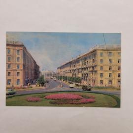 Открытка советская СССР. Воронеж, Дом Советов, городская улица и архитектура. Винтаж фото
